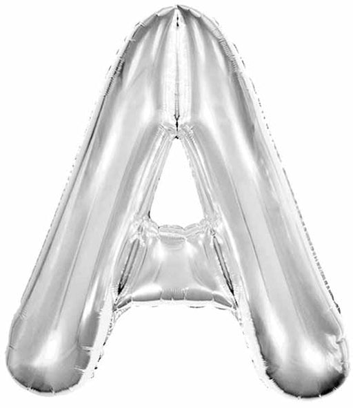34-Inch Silver Letter A Foil Balloon