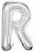 34-Inch Silver Letter R Foil Balloon