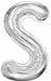 34-Inch Silver Letter S Foil Balloon