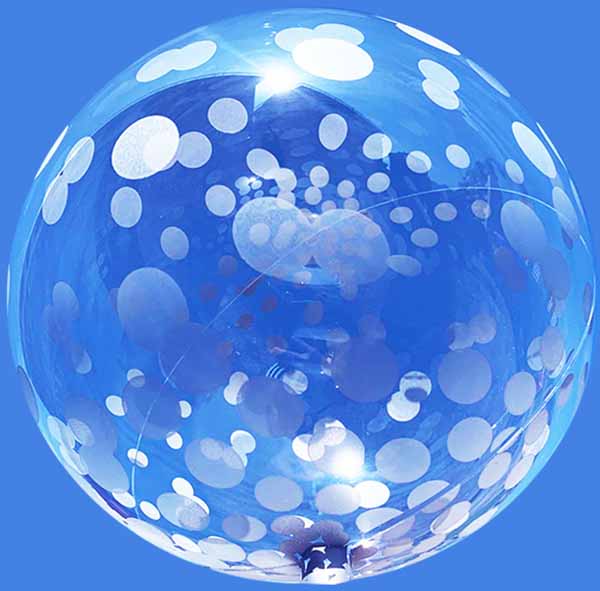 18-Inch Clear Bubble Balloon with Silver Dots
