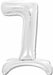 26-Inch Silver Stand-Up Number 7 Balloon