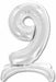 26-Inch Silver Stand-Up Number 9 Balloon