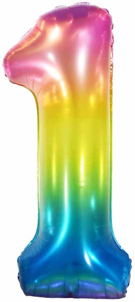 34-Inch Jelly Rainbow Number 1 Balloon