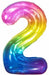 34-Inch Jelly Rainbow Number 2 Balloon