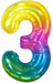 34" Jelly Rainbow Number 3 Balloon