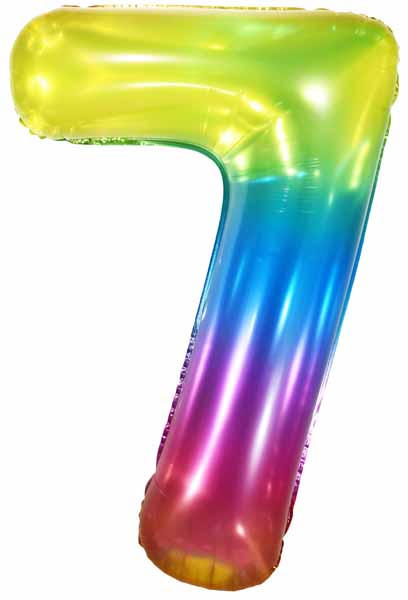 34-Inch Jelly Rainbow Number 7 Balloon