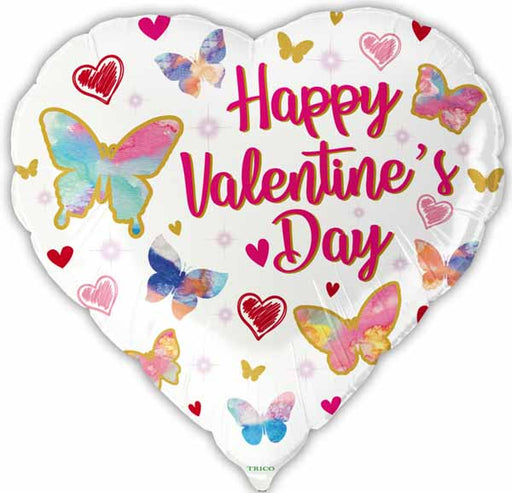 Happy Valentine's Day Butterflies 18" Foil Balloon