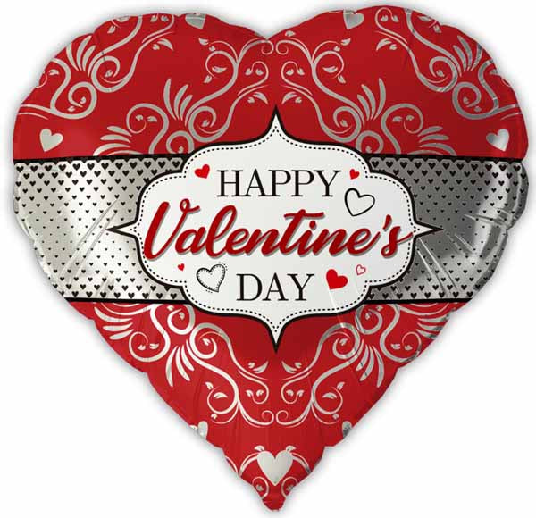 Happy Valentine's Day Heart Foil Balloon, 18 Inch