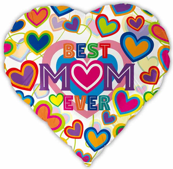Best Mom Ever Heart Foil Balloon, 18 Inch
