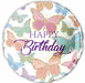 Happy Birthday Butterfly 18-Inch Foil Balloon