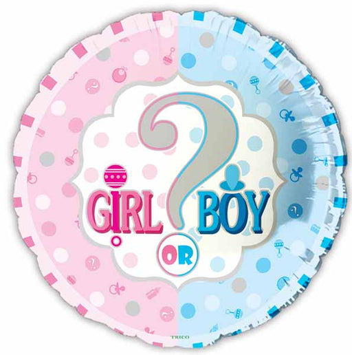 Girl or Boy Gender Reveal 18" Foil Balloon