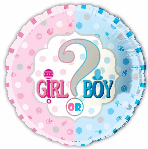 Girl or Boy Gender Reveal 18" Foil Balloon