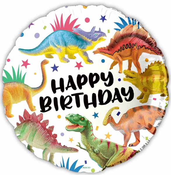 Happy Birthday Dinosaurs 18-Inch Foil Balloon