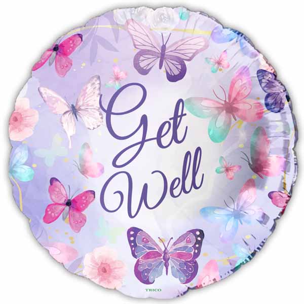 Get Well Butterflies 18" Foil Balloon
