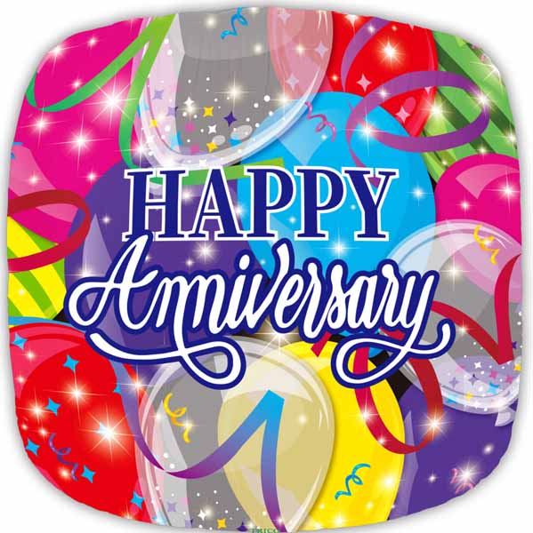 Happy Anniversary 18" Square Foil Balloon