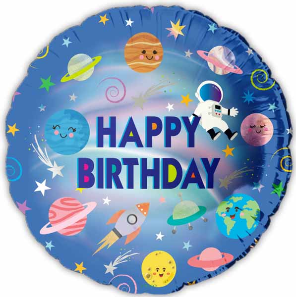 Happy Birthday Planets 18-Inch Foil Balloon