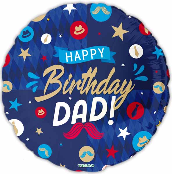 Happy Birthday Dad 18-Inch Foil Balloon