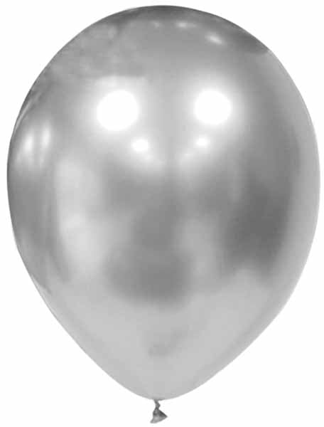 Trico Chrome Silver 12-Inch Latex Balloons, 100 Count
