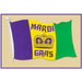 "Mardi Gras Flag Cutouts - Bulk Pack Of 30"