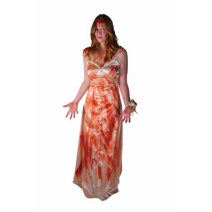 Medium Carrie Costume - Bloody Prom Dress With Headband Shimmer & Confetti Medium Carrie Costume - Bloody Prom Dress With Headband Shimmer & Confetti