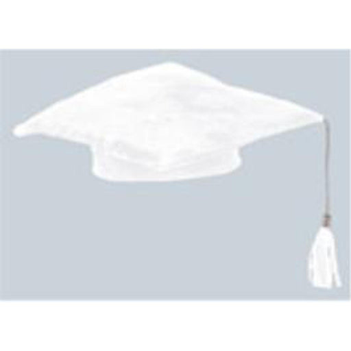 Medium White Plush Graduation Cap - 10 Inch (1 Per Package)