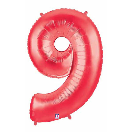 Megaloon Number 9 Red 40" Balloon (1/Pk)