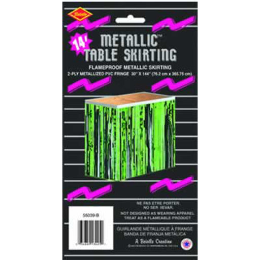 "Metallic Green Table Skirting - 30"X14'/Pkg"