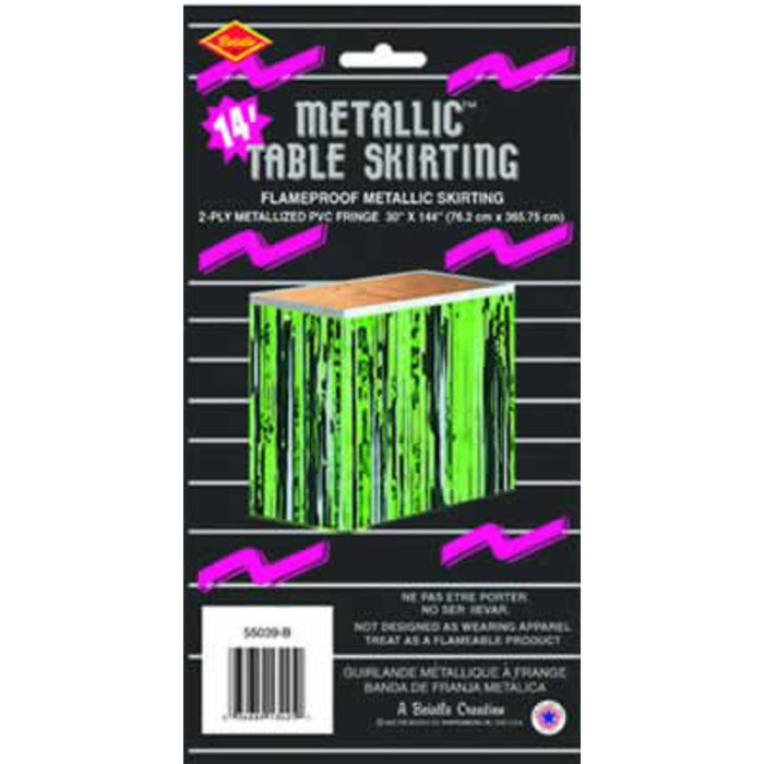"Metallic Green Table Skirting - 30"X14'/Pkg"