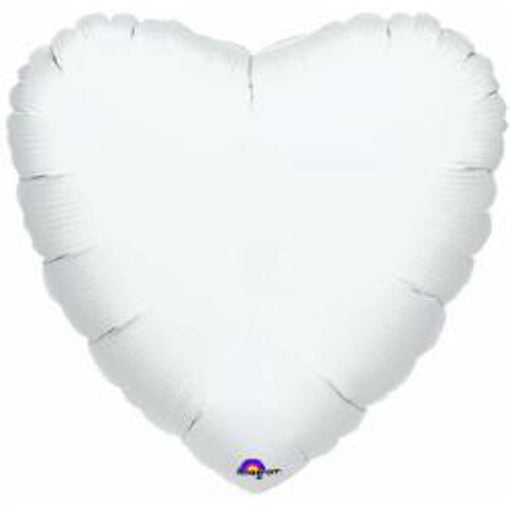 "Metallic White Heart Balloon - 18 Inches"