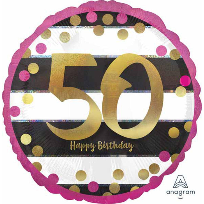 Milestone 50 18" Holo Round Plaque Package.