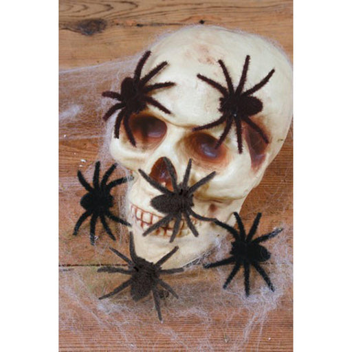 Mini Hairy Spider (6/Card) - Creepy And Fun Decoration For Halloween