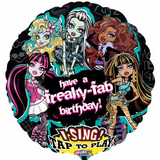 Monster High Birthday With Sing-A-Tune 28" Round Foil Mylar Balloons (3/Pk)