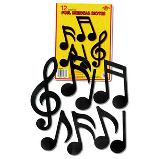 Musical Note Silhouettes 12/Pkg - 5"-10"