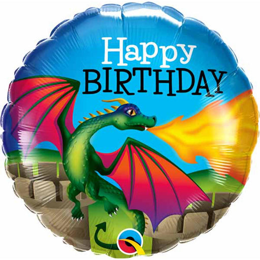Enchanting Revelry 18-Inch Happy Birthday Mythical Dragon Foil Balloons (5/Pk)