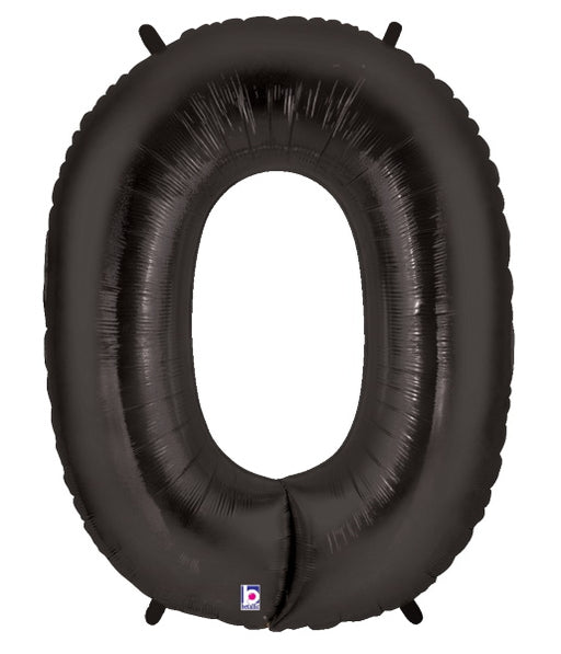Megaloon Black Number 0 Balloon, 40 Inch