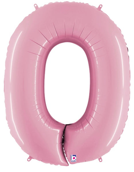Megaloon Number 0 Balloon in Pastel Pink
