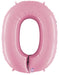 Megaloon Number 0 Balloon in Pastel Pink
