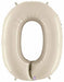 Megaloon Number 0 Balloon in White Sand, 34 Inch