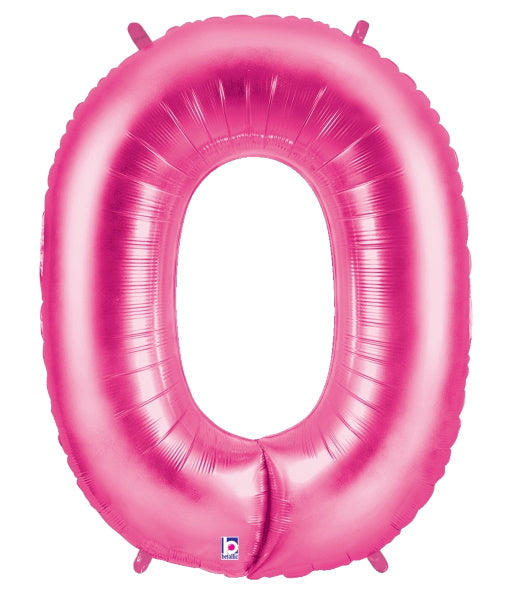 Megaloon Pink Number 0 Balloon, 40 Inch