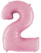 Megaloon Number 2 Pastel Pink Balloon