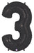 Black Number 3 Megaloon Balloon, 40 Inch
