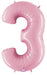 Megალoon Number 3 Pastel Pink Balloon