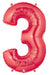 40-Inch Red Number 3 Megaloon Balloon
