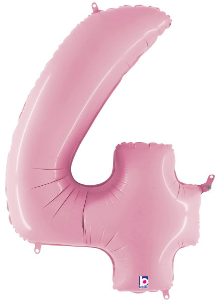 Megaloon Number 4 Pastel Pink Balloon