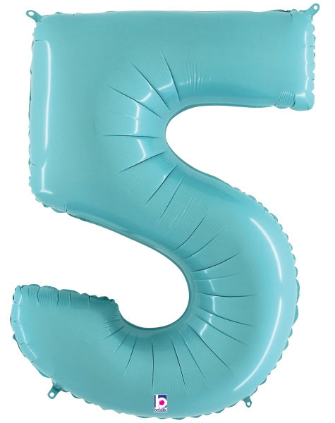 Megaloon Pastel Blue Number 5 Balloon