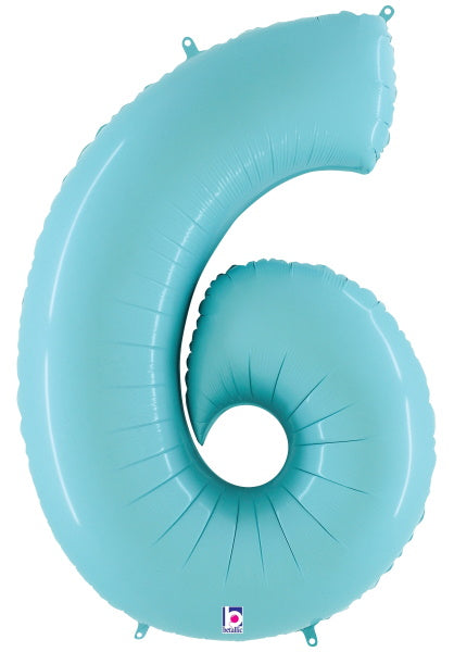 Megaloon Pastel Blue Number 6 Balloon