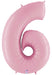Megaloon Number 6 Pastel Pink Balloon