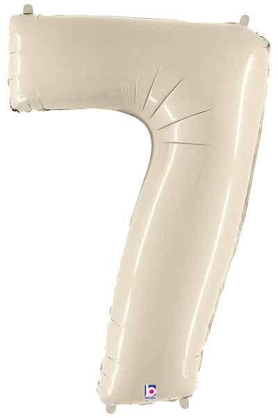 Megaloon Number 7 Balloon in White Sand, 32 Inch