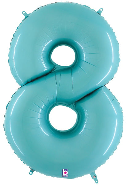 Megaloon Number 8 Balloon in Pastel Blue