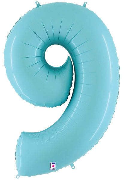 Megaloon Number 9 Balloon in Pastel Blue